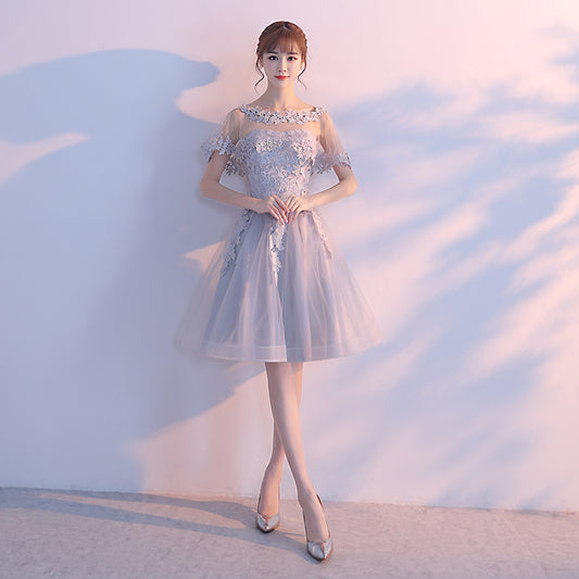 Süßes, kurzes Abschlussballkleid aus Spitze, Heimkehrkleid 8334