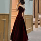 Elegantes langes Ballkleid aus Samt Abendkleid 8482