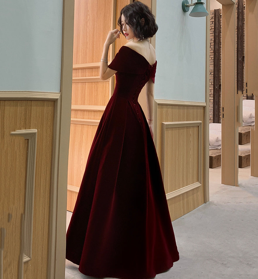 Elegantes langes Ballkleid aus Samt Abendkleid 8482