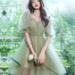 Green tulle short prom dress homecoming dress  8918