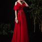 Rote Tüll Pailletten lange A-Linie Ballkleid rotes Abendkleid 8737