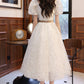 Sweet A line sequins short prom dress  8677