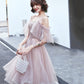 Pink tulle lace short prom dress homecoming dress  8851