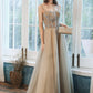 Lovely tulle lace long prom dress evening dress  8486