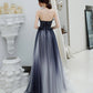A line strapless tulle long prom dress formal dress  8224