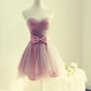 Sweetheart A-line tulle strapless short prom dress,formal dresses  7703