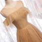 High quality A line tulle long prom dress bridesmaid dress  8370