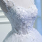 White A line lace short prom dress, white evening dress, homecoming dres  7819