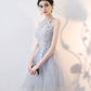 Cute gray lace short prom dress homecoming dress  8330