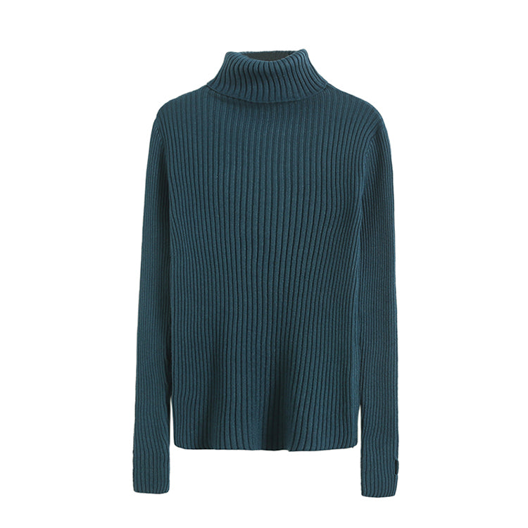 Schlichtes einfarbiges, elastisches, eng anliegendes Pulloverhemd 7718