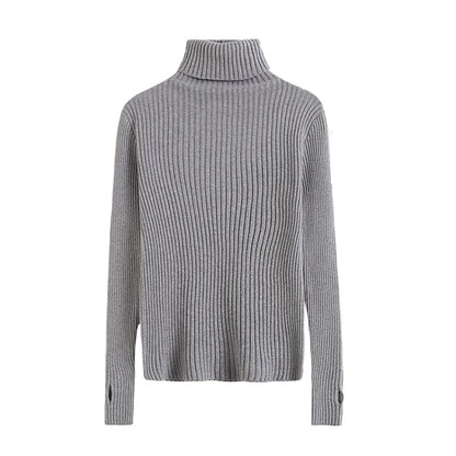 Simple solid color elastic slim fitting sweater bottomed shirt  7718