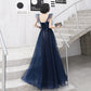 Blaues langes Ballkleid aus Tüll blaues Abendkleid 8226