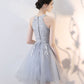 Cute gray lace short prom dress homecoming dress  8330