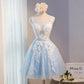 Cute A-line tulle lace short prom dress,formal dresses  7699