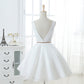 Cute white v neck short prom dress,homecoming dresses  7645