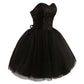 Sweetheart A-Linie schwarzes Tüll Ballkleid, Abendkleid, Brautjungfernkleid 7628