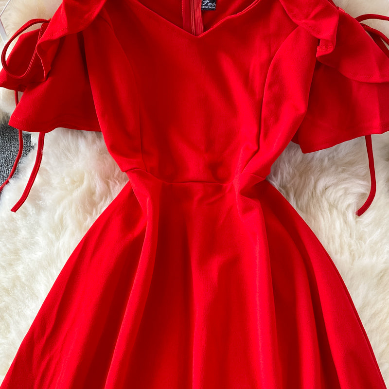 Süßes kurzes Kleid in A-Linie Modekleid 451
