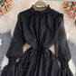 Black tulle long sleeve dress fashion dress  441
