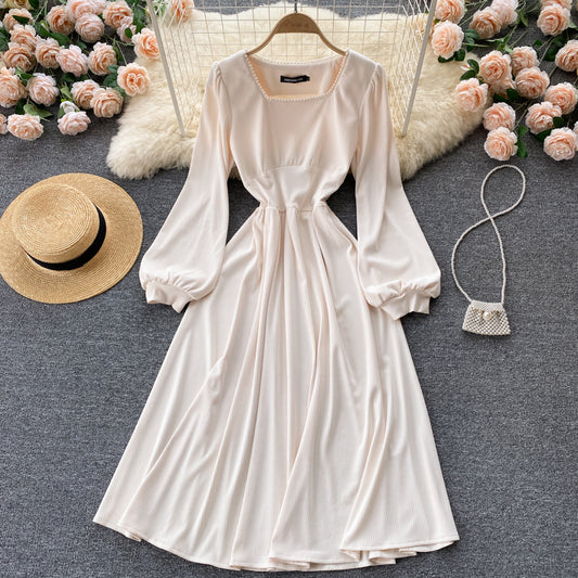 Cute A line long sleeve dress fashion dress  429