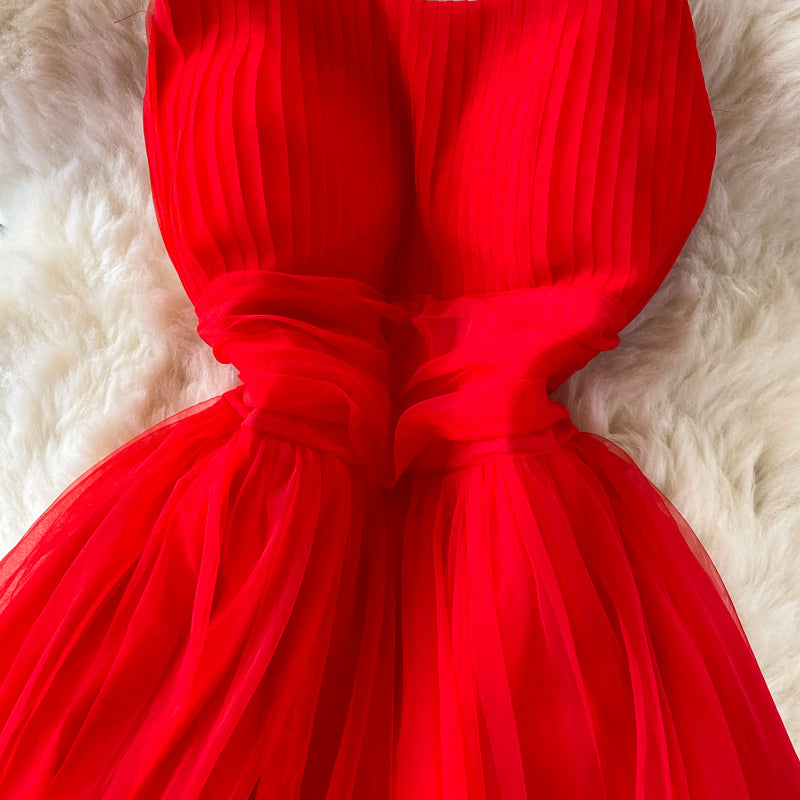 Süßes A-Linien-Kleid aus Tüll, modisches Kleid 416