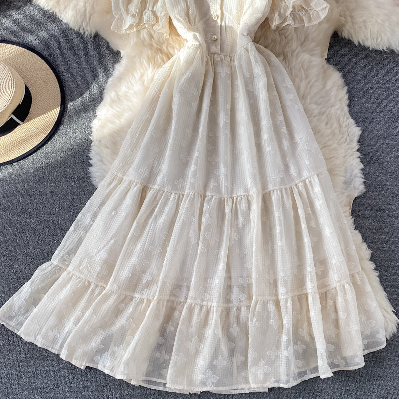 Süßes kurzes Kleid mit V-Ausschnitt A-Linie Modekleid 396