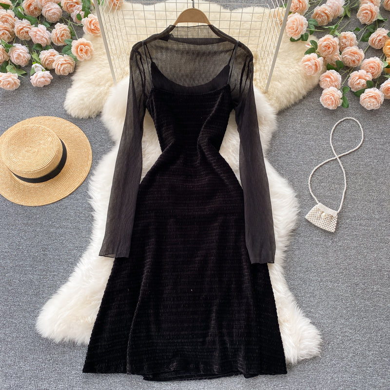 Elehant durchsichtiges zweiteiliges Kleid Modekleid 438
