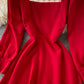 Simple A line long sleeve dress fashion dress  435