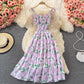 Cute A line floral dress fashion dress  422