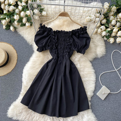 Süßes kurzes Kleid in A-Linie Modekleid 660