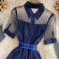 Blue A line short dress fashion dress  508