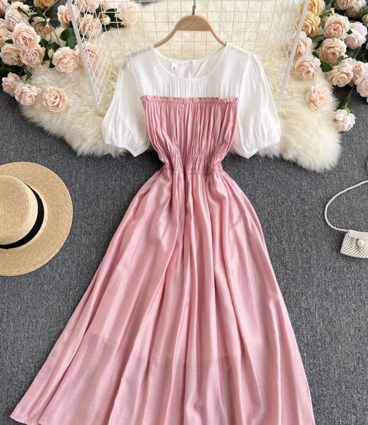 Simple A line dress fashion dress  665