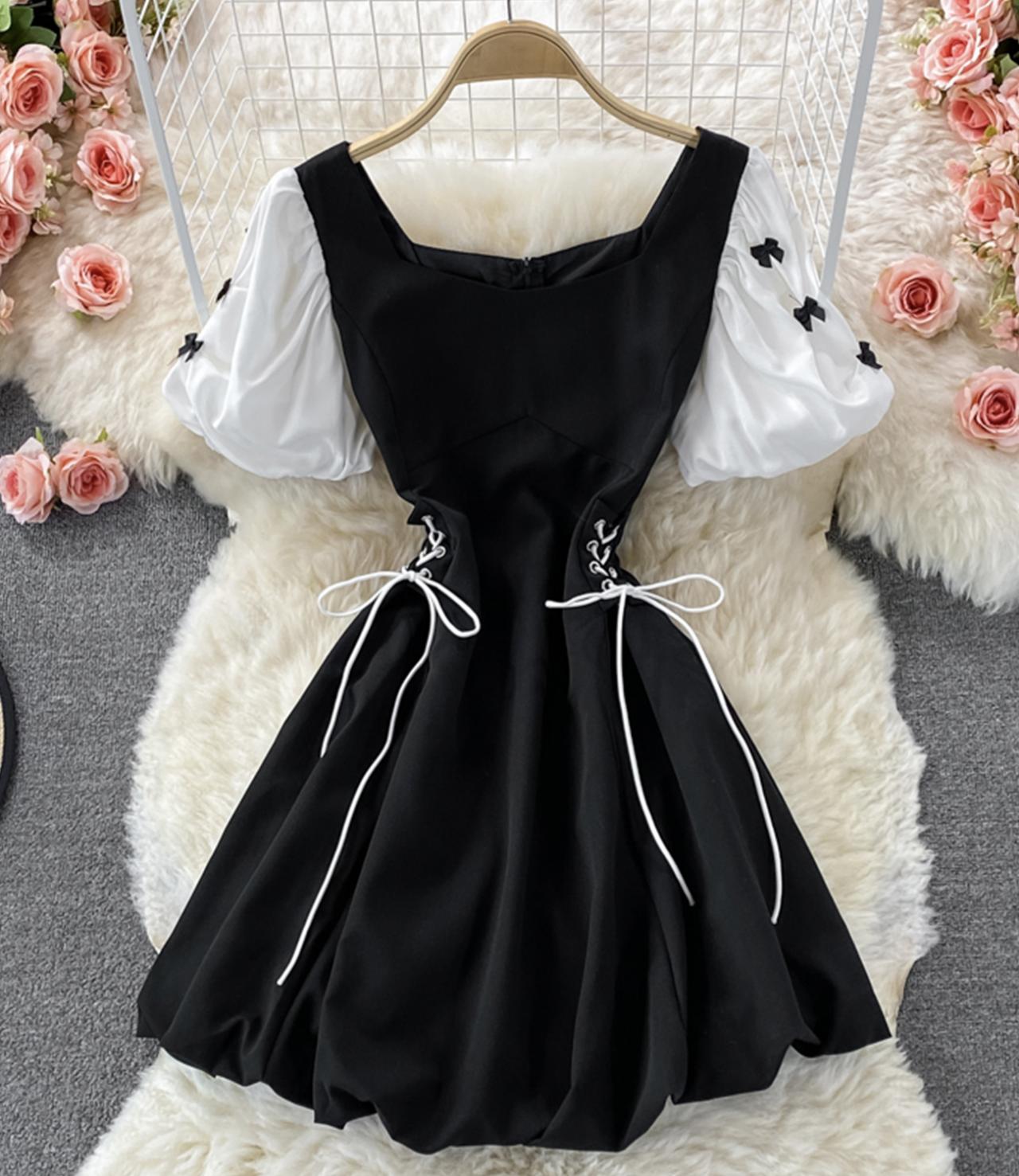 Süßes kurzes Kleid in A-Linie Modekleid 519