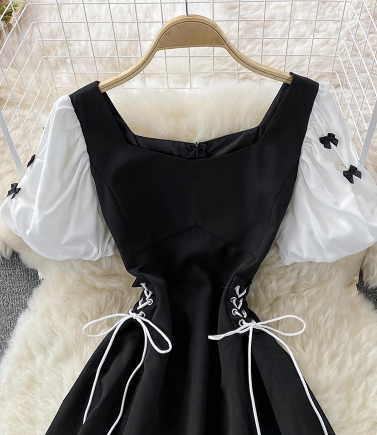 Süßes kurzes Kleid in A-Linie Modekleid 519