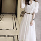 Elegant A line white cutout dress  585