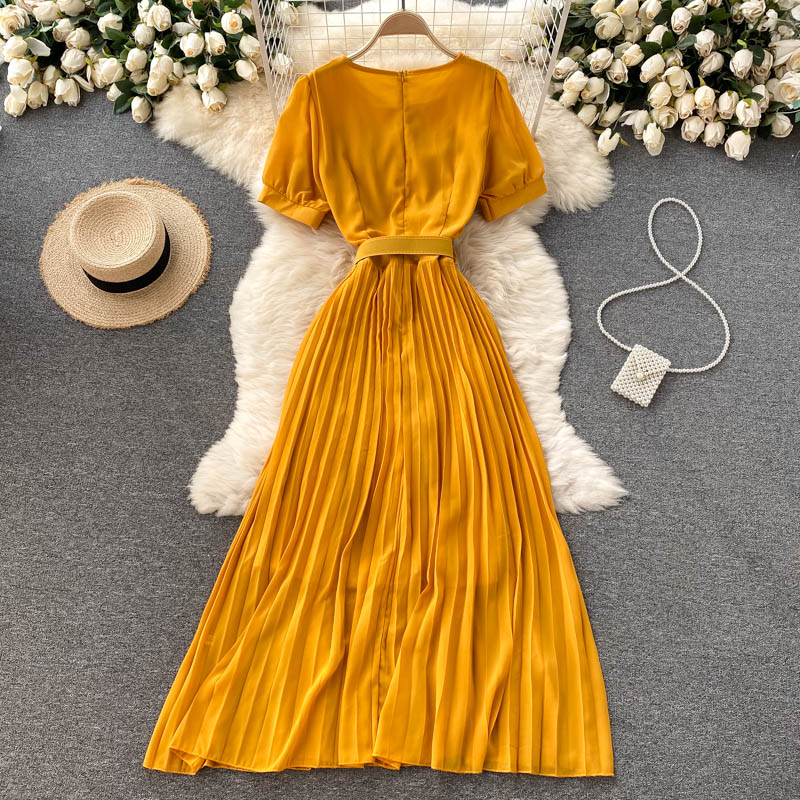 Simple A line chiffon short dress fashion dress  554