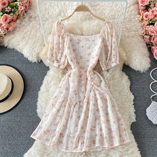 Cute A line floral dress  619