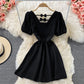 Black A line short dress fashion dress  558