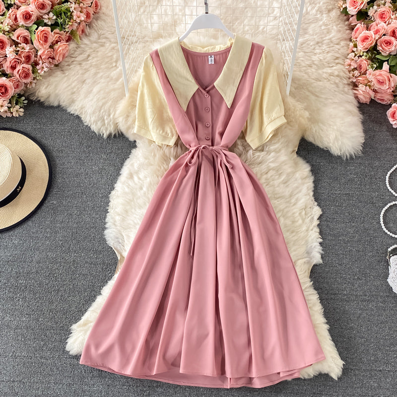 Süßes kurzes Kleid in A-Linie Modekleid 635