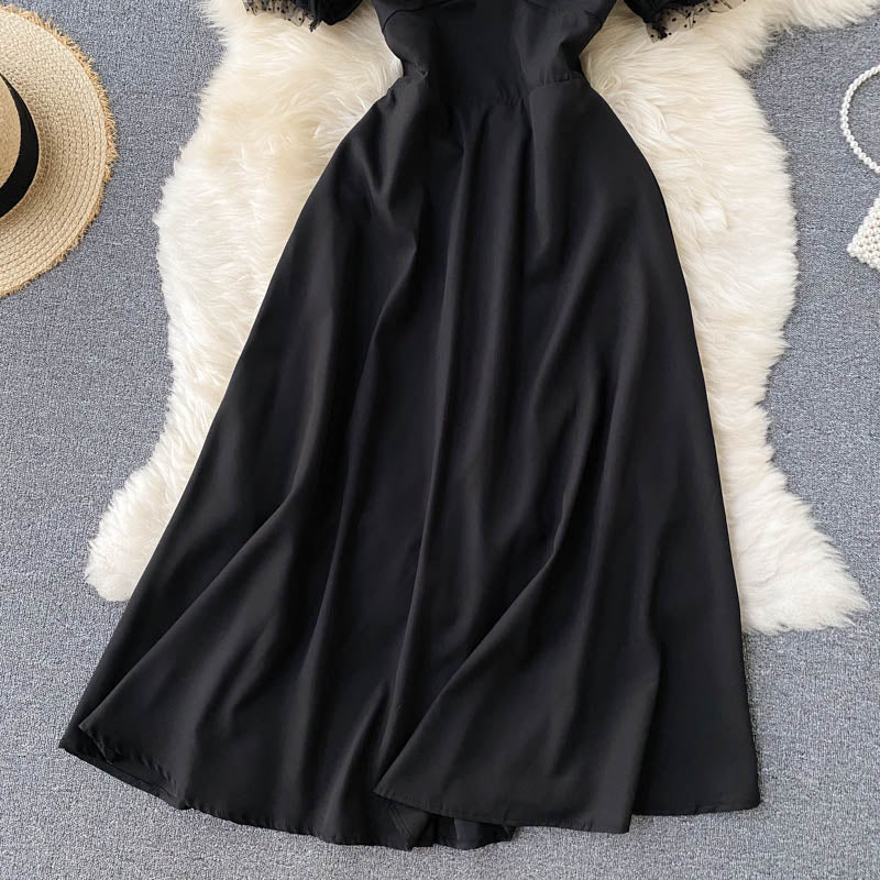 Süßes A-Linie durchsichtiges kurzes Kleid Modekleid 579