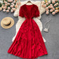 Süßes kurzes Kleid aus Chiffon mit V-Ausschnitt, Modekleid 471