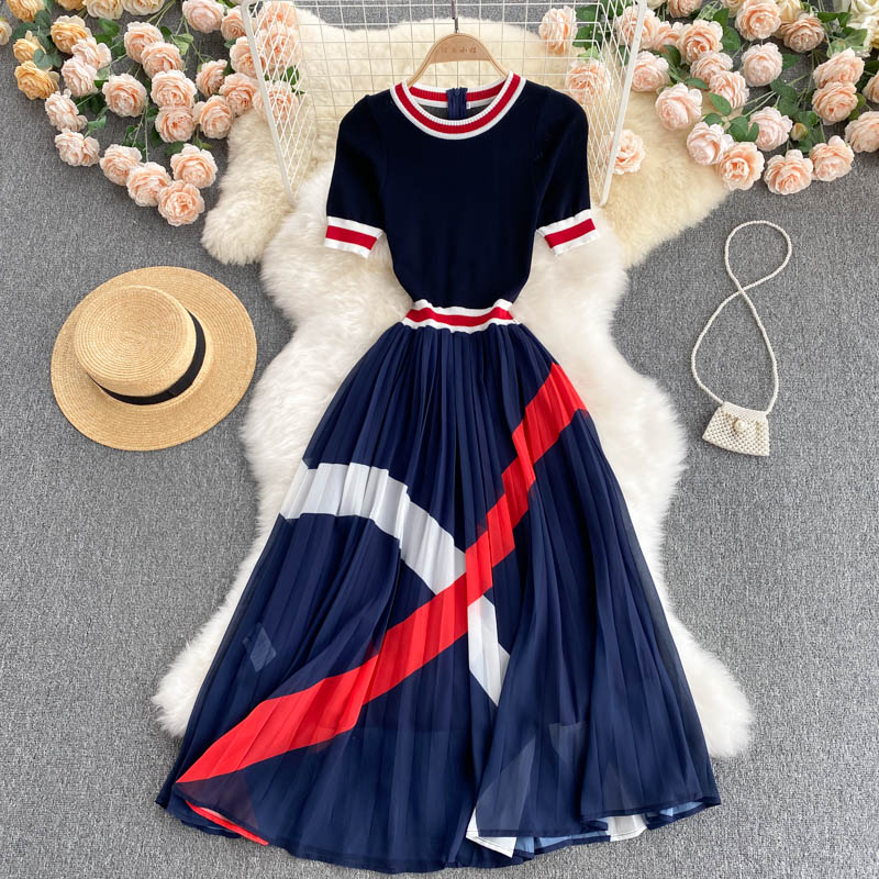 Cute A line round neck dress fashion dress  514