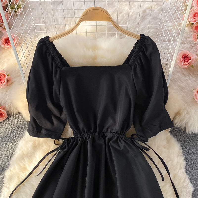 Black A line short dress fashion dress  487