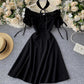 Schwarzes kurzes Kleid in A-Linie Modekleid 650