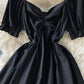 Schwarzes kurzes Kleid in A-Linie Modekleid 689