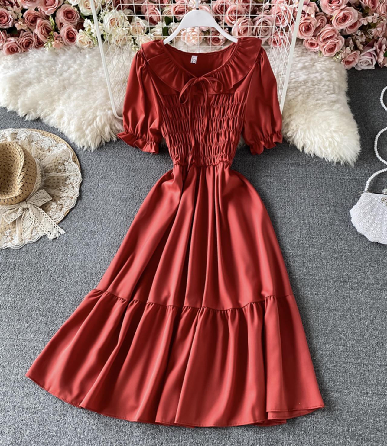 Süßes kurzes Kleid in A-Linie Modekleid 688