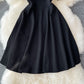 Black A line short dress fashion dress  605