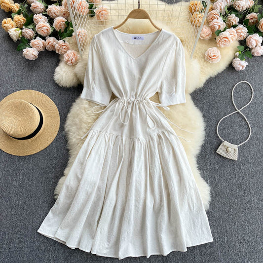 Cute V neck short dress fashion dress  616