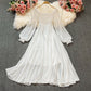 White chiffon long sleeve dress fashion dress  455