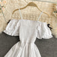 Cute A line off shoulder short dress fashion dress  594
