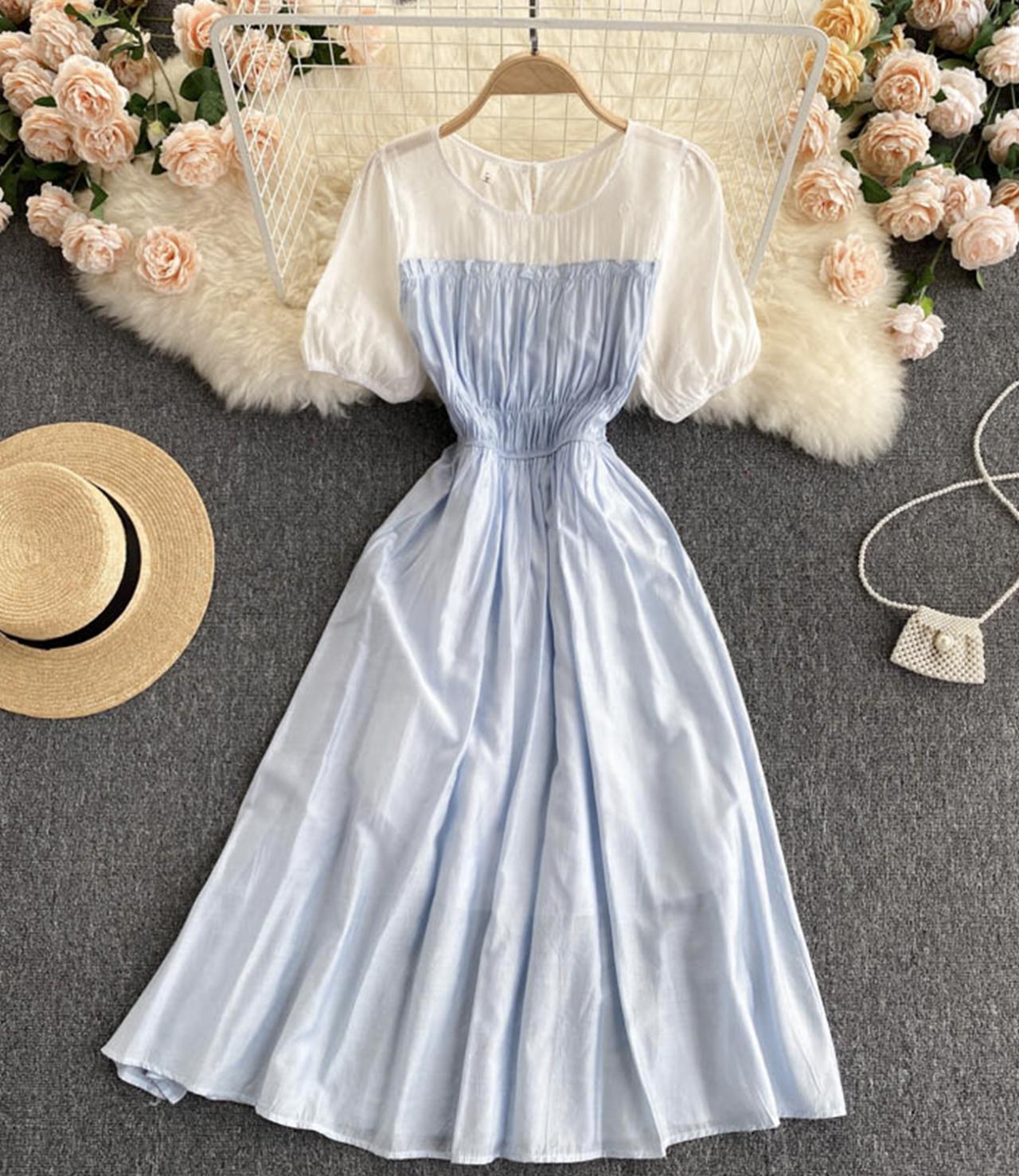Simple A line dress fashion dress  665